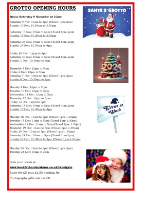 Grotto Opening Hours, Stevenage