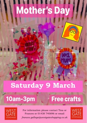 Mothers Day Craft Workshop - Saturday 9 March, Stevenage